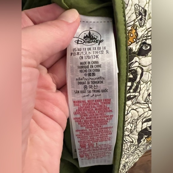 Disney Black and White Patterned Jacket with Green Trim - Picture 8 of 9